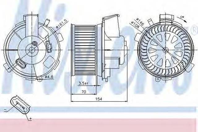Вентилятор печки 87021 NISSENS