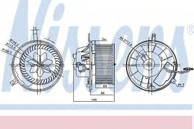 Вентилятор печки 87032 NISSENS