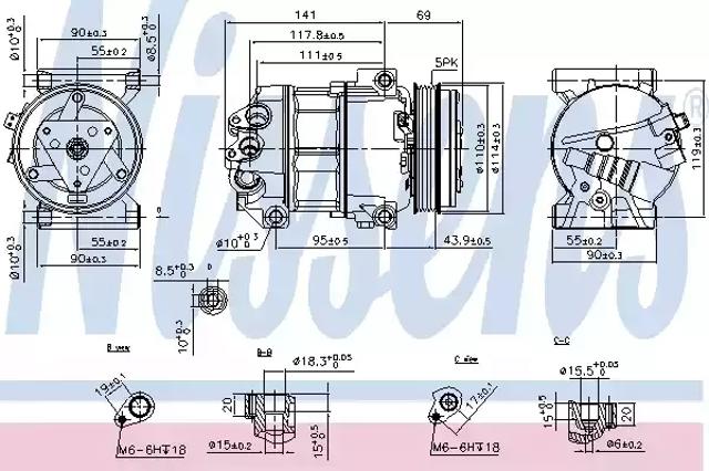 Компрессор кондиционера 890211 NISSENS