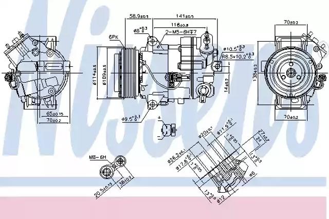 Компрессор кондиционера 890263 NISSENS