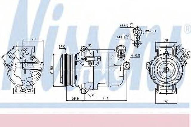Компрессор климатической установки 89041 NISSENS