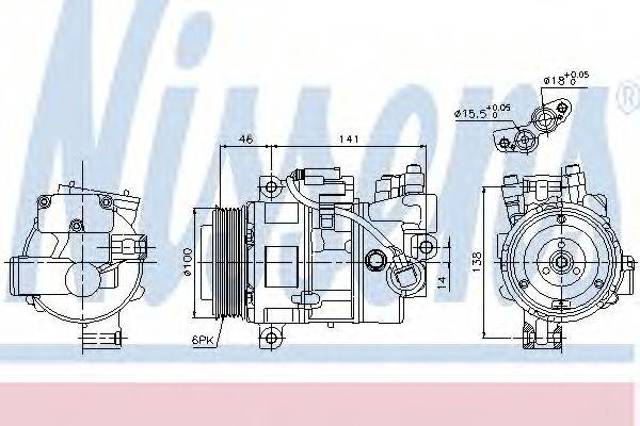 Компрессор хладагента 89043 NISSENS