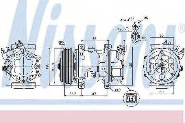 Компрессор кондиционера 89053 NISSENS
