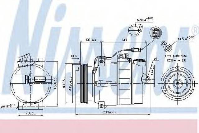 Компрессор климатической установки 89054 NISSENS