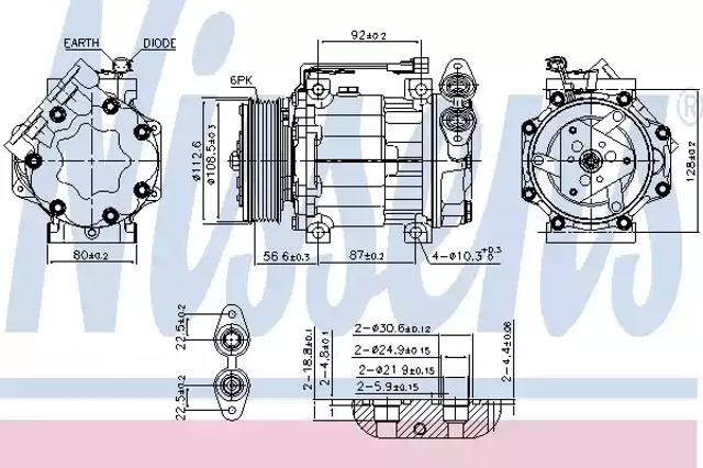 Компрессор климатической установки 890584 NISSENS
