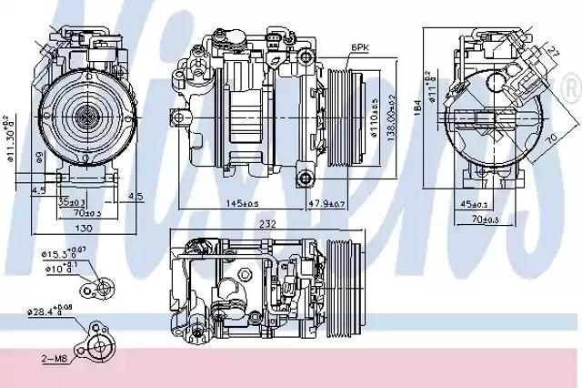 Компрессор хладагента 890628 NISSENS
