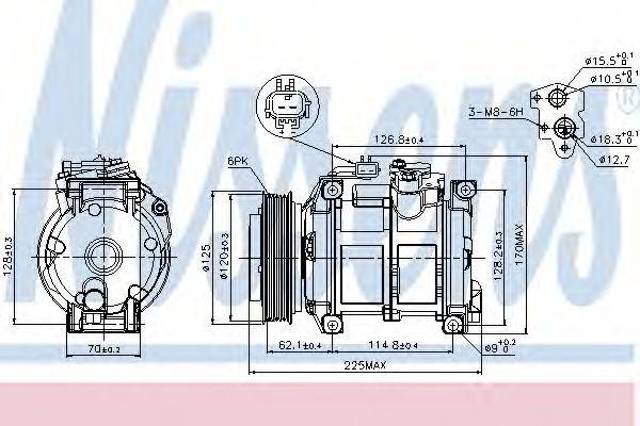Компрессор кондиционера 89074 NISSENS