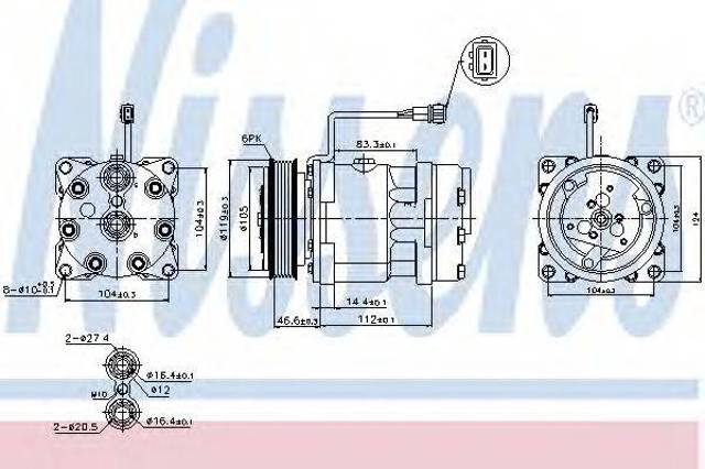 Компрессор системы кондиционирования 89083 NISSENS
