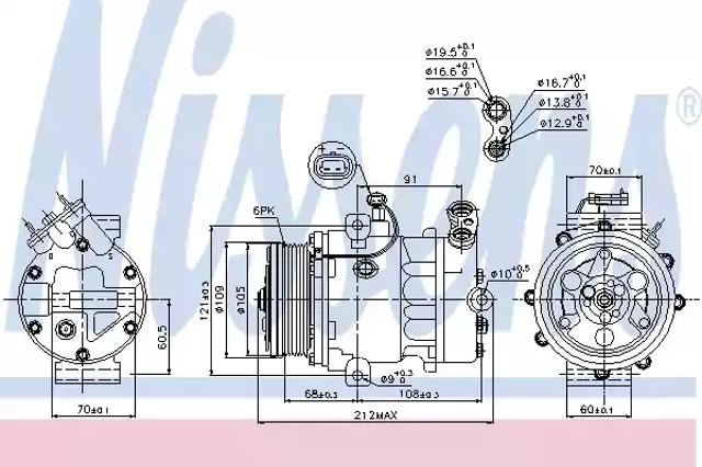 Компрессор хладагента 89095 NISSENS