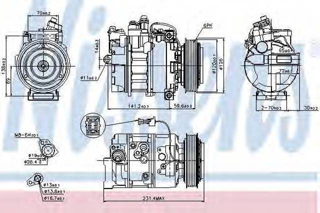 Компрессор системы кондиционирования 89208 NISSENS