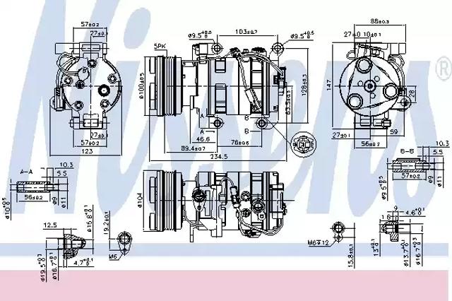 Компрессор системы кондиционирования 89550 NISSENS