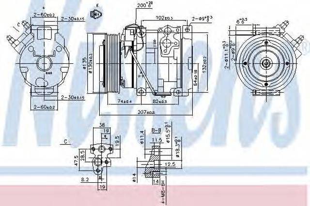 Компрессор системы кондиционирования Тойота Камри 5