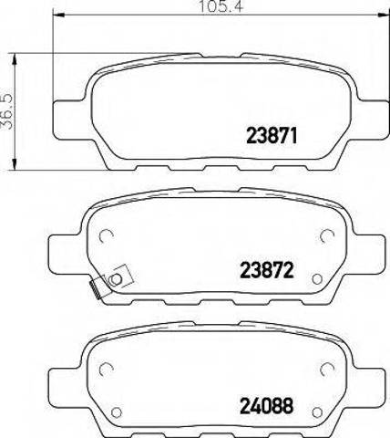 Колодки тормозные задние, дисковые 8DB355010241 HELLA