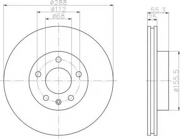 Передний тормозной диск 8DD355104481 HELLA
