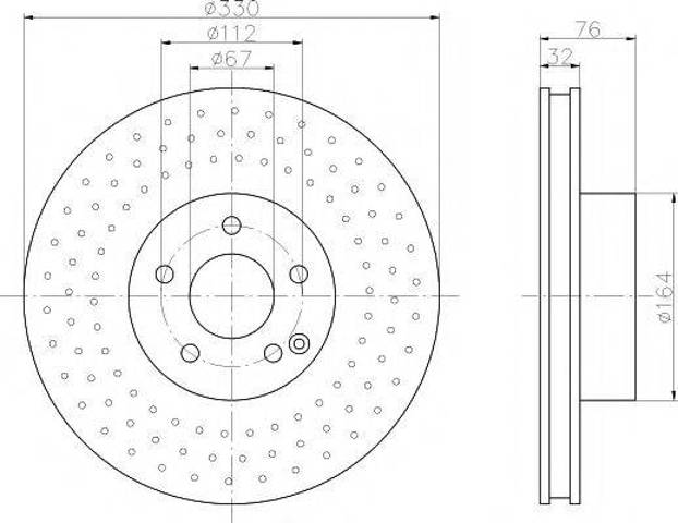 Передний тормозной диск 8DD355106851 HELLA