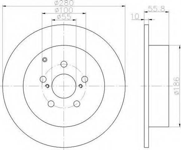 Задний тормозной диск 8DD355111671 HELLA