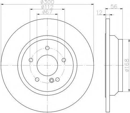 Диск тормозной задний 8DD355115411 HELLA
