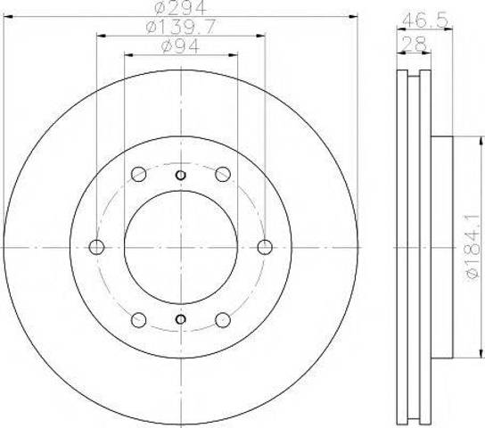 Передний тормозной диск 8DD355115731 HELLA