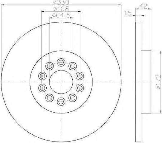Передний тормозной диск 8DD355116711 HELLA