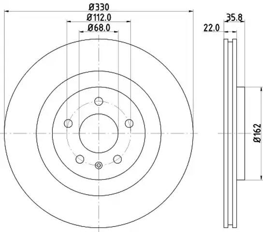 Тормозной диск 8DD355118021 HELLA