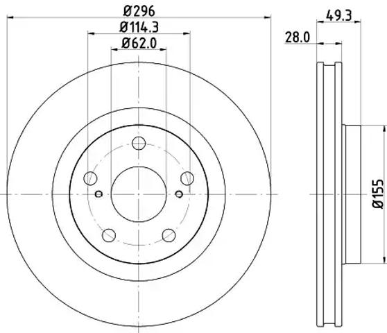 8DD355118561 HELLA Передние тормозные диски купить в Хмельницкий
