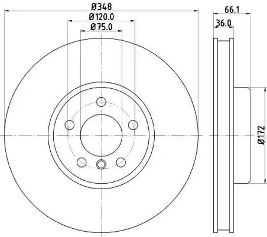 Диск тормозной передний 8DD355119261 HELLA