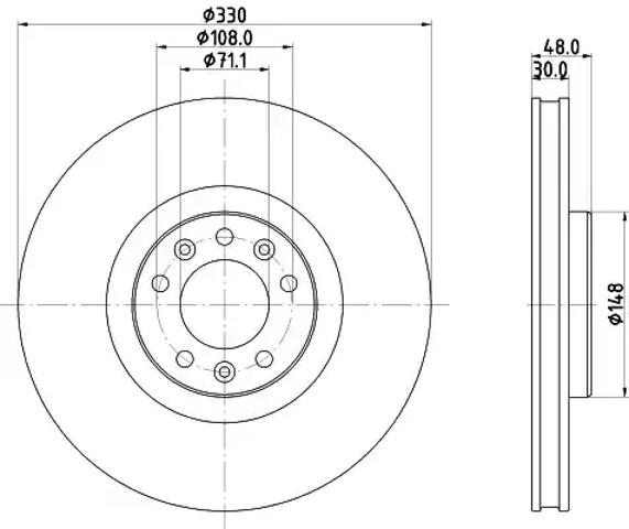 Тормоз дисковый передний 8DD355125331 HELLA