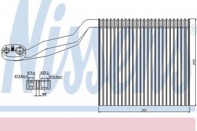 Радиатор испарителя кондиционера 92294 NISSENS