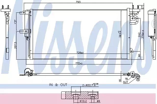 Трубопроводы и радиатор кондиционера 940764 NISSENS