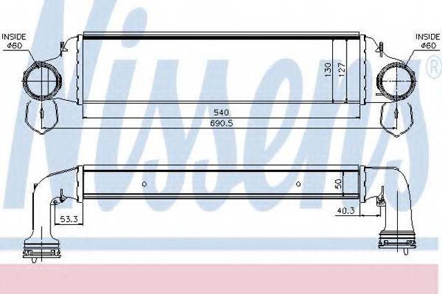 Радиатор интеркуллера 96723 NISSENS