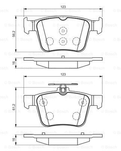 Комплект задних колодок 986494658 BOSCH