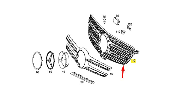 Облицовка радиатора A1668880360 MERCEDES
