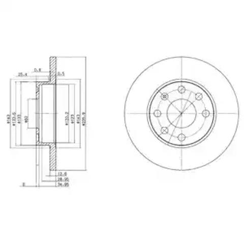 Диск тормозной передний BG2148 DELPHI