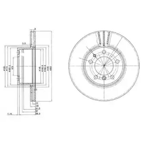 Передний тормозной диск BG2433 DELPHI