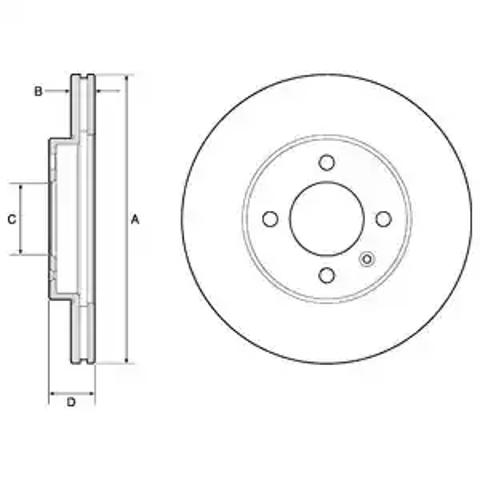 Диск тормозной передний BG2455 DELPHI