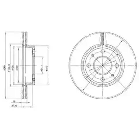 Передний тормозной диск BG2565 DELPHI