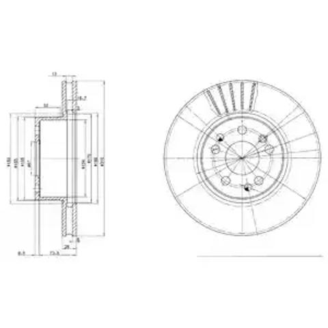 Диск тормозной передний BG2737 DELPHI
