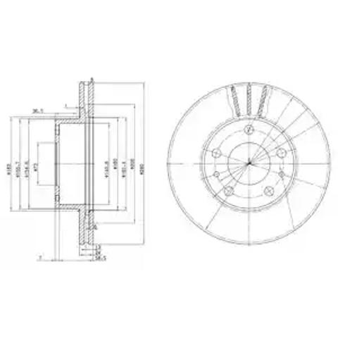 Диск тормозной передний BG2846 DELPHI