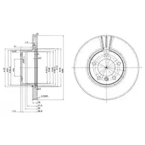 Передний тормозной диск BG3043 DELPHI