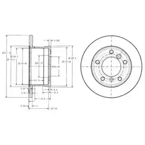 Диск тормозной задний BG3237 DELPHI