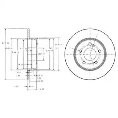 Диск тормозной задний BG3326C DELPHI