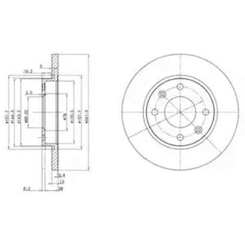 Диск тормозной передний BG3364 DELPHI