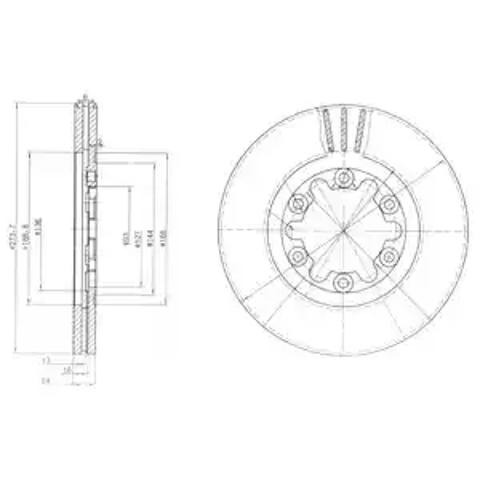 Передний тормозной диск BG3809 DELPHI