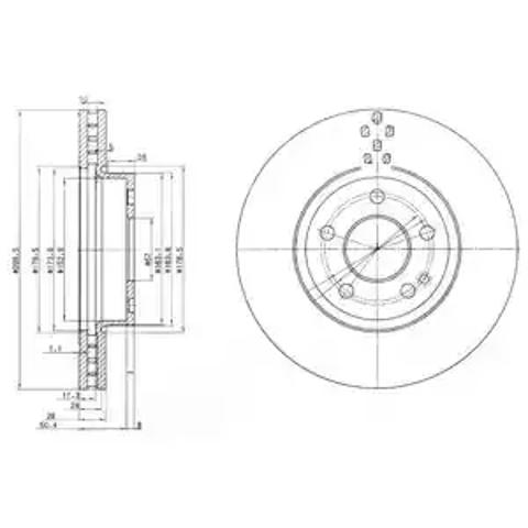 Тормоз дисковый передний BG3838 DELPHI