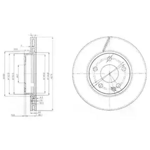 Передний тормозной диск BG3845C DELPHI