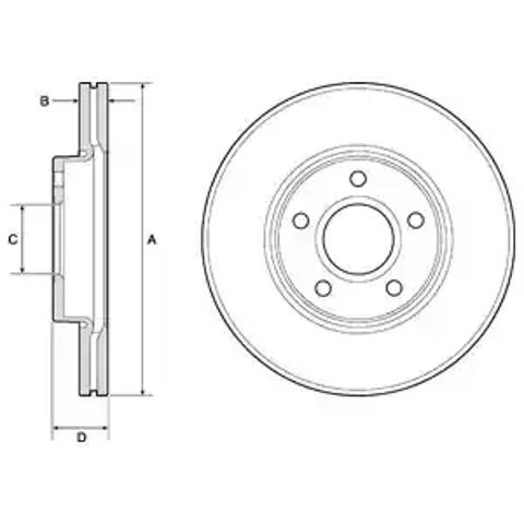 Передний тормозной диск BG3868C DELPHI