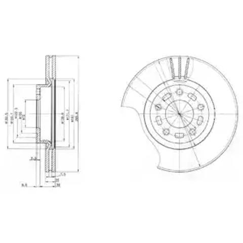 Тормоз дисковый передний BG3928 DELPHI