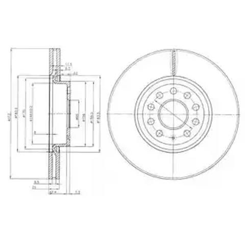 Тормоз дисковый передний BG3953C DELPHI