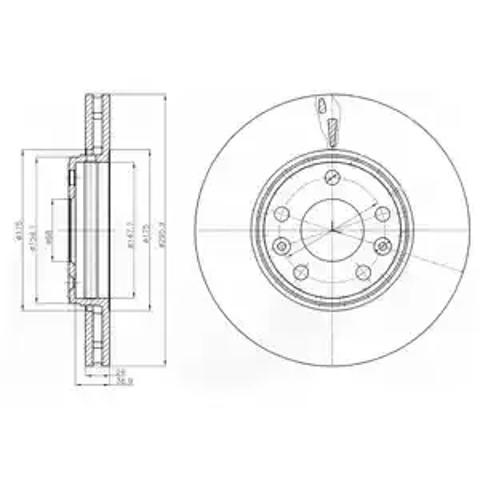 Диск тормозной передний BG4264 DELPHI