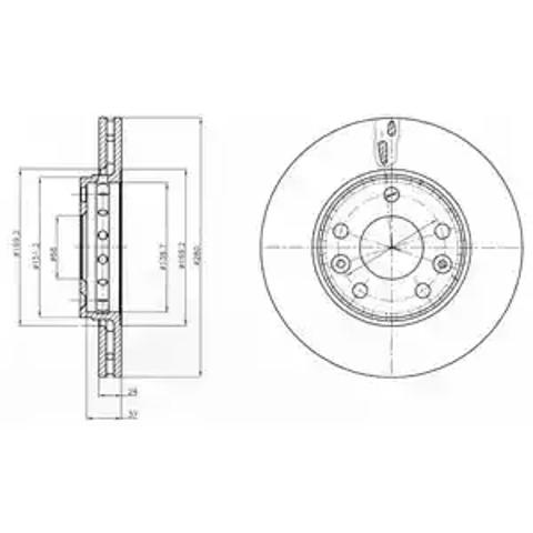 Передний тормозной диск BG4265C DELPHI
